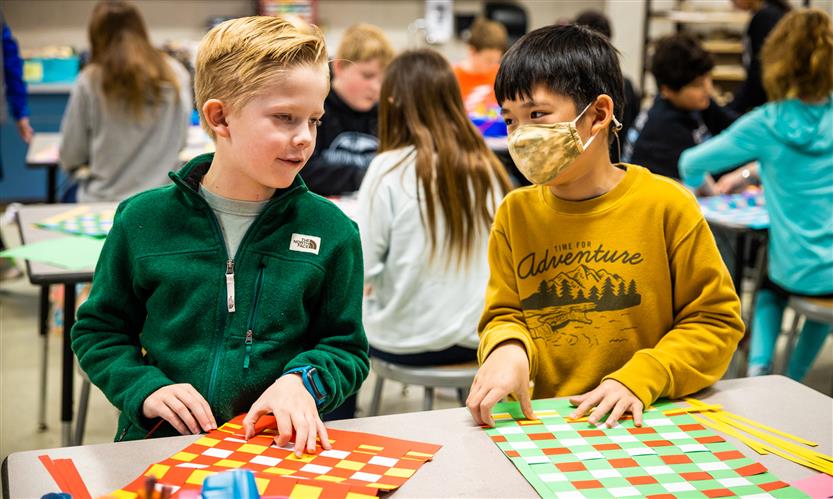 Students make kente cloths